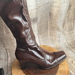 Franco Sarto Brown Heeled Boots